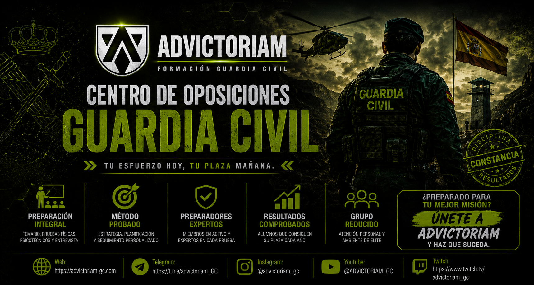 AdVictoriam · Centro de oposiciones Guardia Civil — Tu esfuerzo hoy, tu plaza mañana